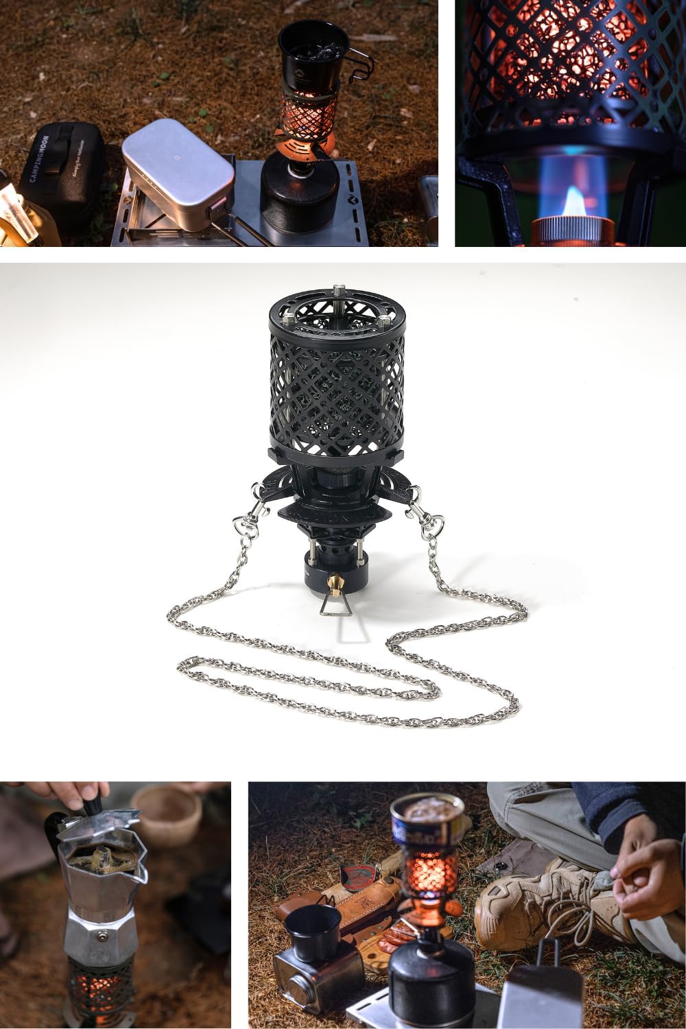 [Heater & Lantern] Campingmoon BKNX-92; Portable Stainless Steel Butane Heating Lamp Camping Outdoor Durable BBQ Heating Lamp Warmer Heater Lamp Stove Butane Gas Fuel Lantern Hiking Beach Travel Heavy Duty