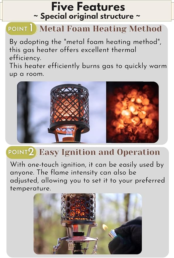 [Heater & Lantern] Campingmoon BKNX-92; Portable Stainless Steel Butane Heating Lamp Camping Outdoor Durable BBQ Heating Lamp Warmer Heater Lamp Stove Butane Gas Fuel Lantern Hiking Beach Travel Heavy Duty