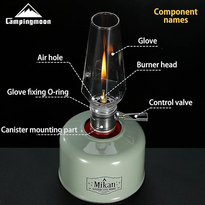 [Heater & Lantern] Campingmoon T-1; Camping Gas Lantern with Wooden Lantern Case