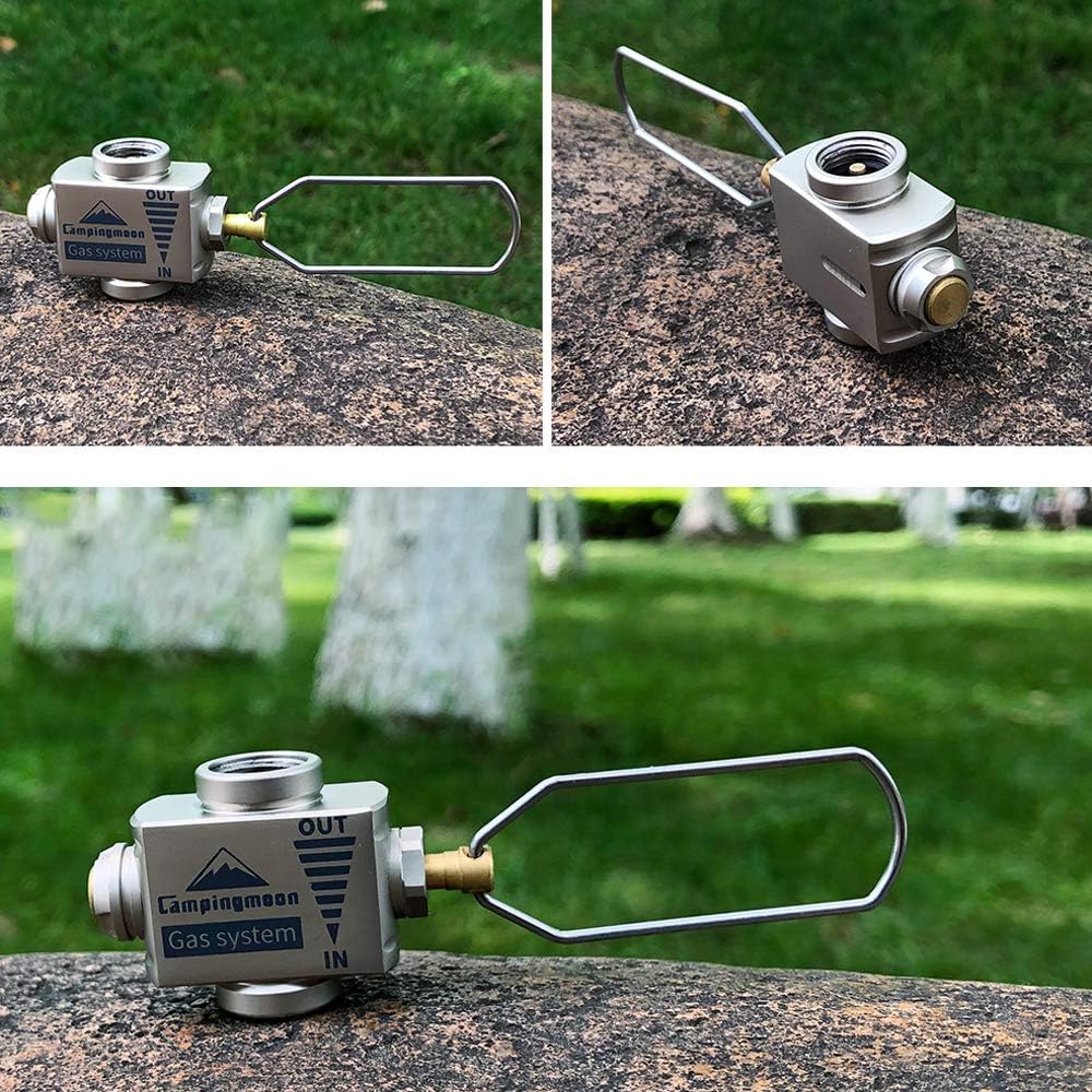 [Accessory] Campingmoon Z15; Gas Canister Refill Adapter, Portable Outdoor Gas Saver Lindal Valve Canister Shifter, Camping Canister Vent Valve
