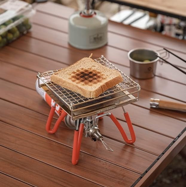 [Cookware] Campingmoon US-1615; Stainless Steel Camping Toaster, Gas Stove Bread Toaster with Mesh Fork
