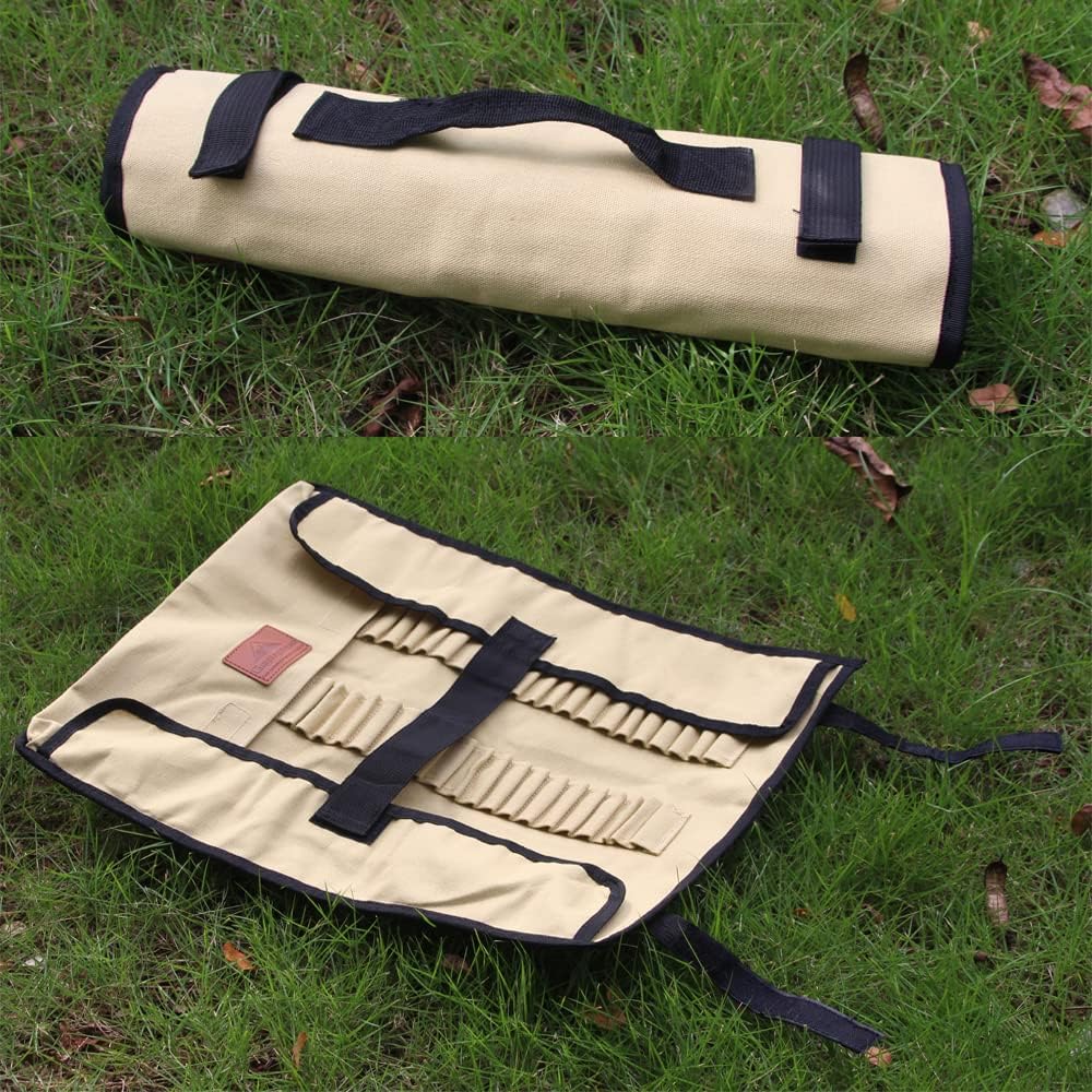 [Tent Tools] Campingmoon B-135; Tent Storage Bag , Can Holds 20 of The Long Tent Stakes, Thickened Canvas Can Withstand Tent Stakes Heavy Duty