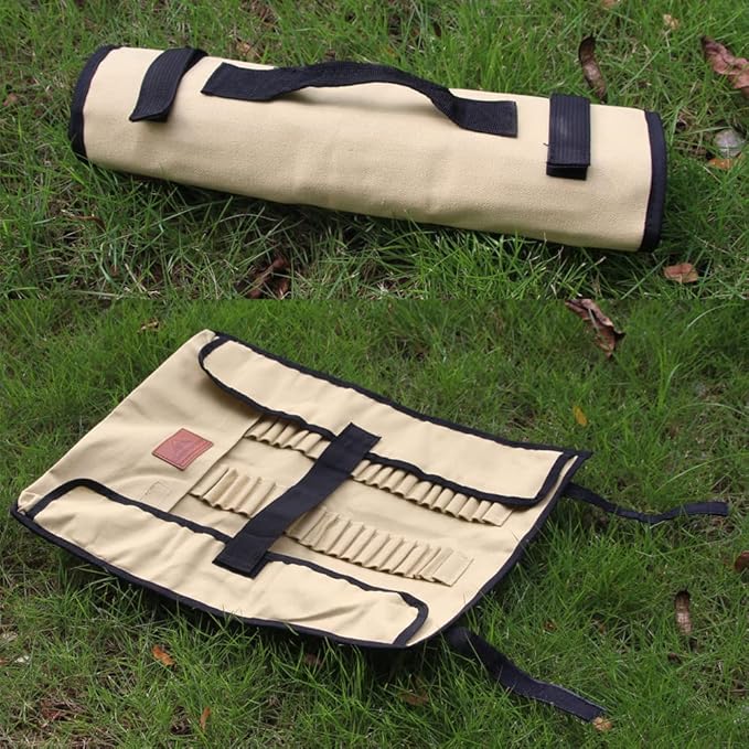 [Tent Tools] Campingmoon B-126; Tent Storage Bag, Can Holds 20 of The Long Tent Stakes, Thickened Canvas Can Withstand Tent Stakes Heavy Duty