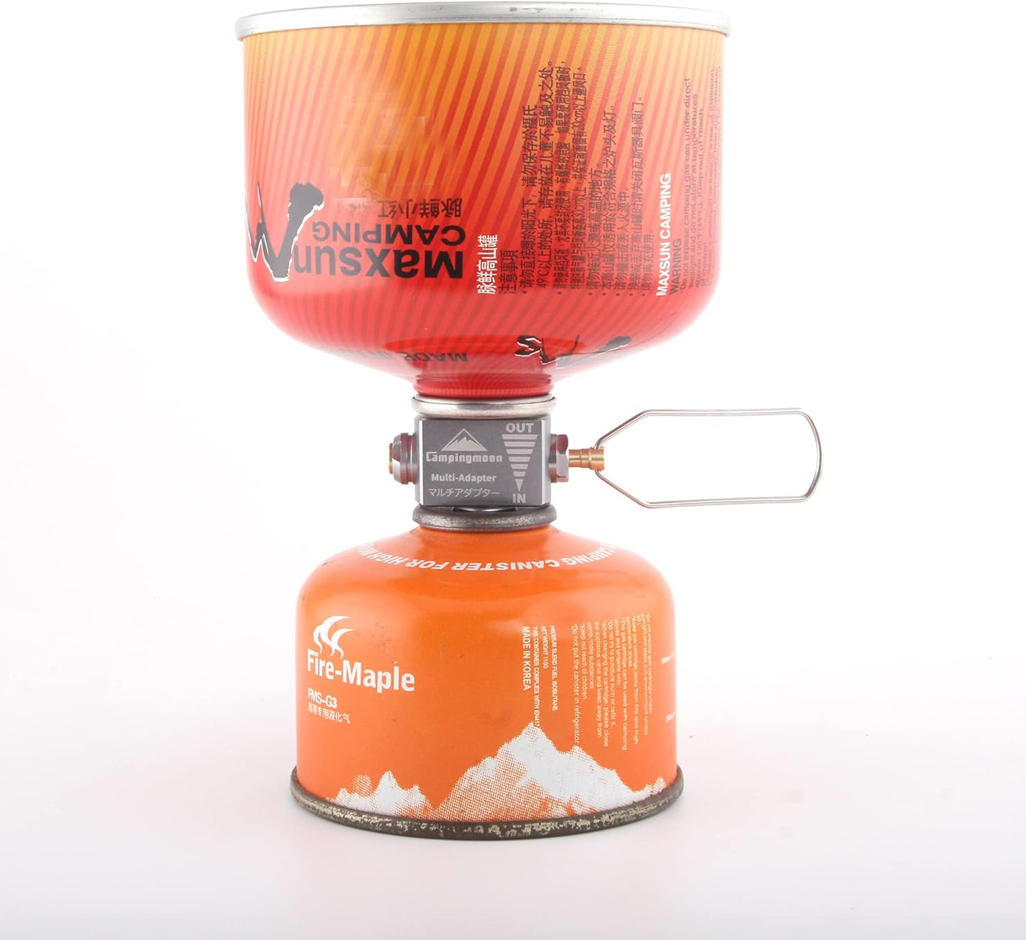 [Accessory] Campingmoon Z15; Gas Canister Refill Adapter, Portable Outdoor Gas Saver Lindal Valve Canister Shifter, Camping Canister Vent Valve