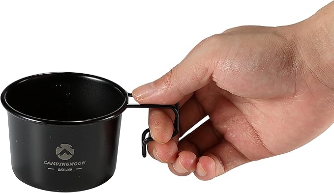 [Cookware] Campingmoon BKS-180-2P; Premium Solo Coffee Mug, Black, 5.3 fl oz (160 ml), Set of 2
