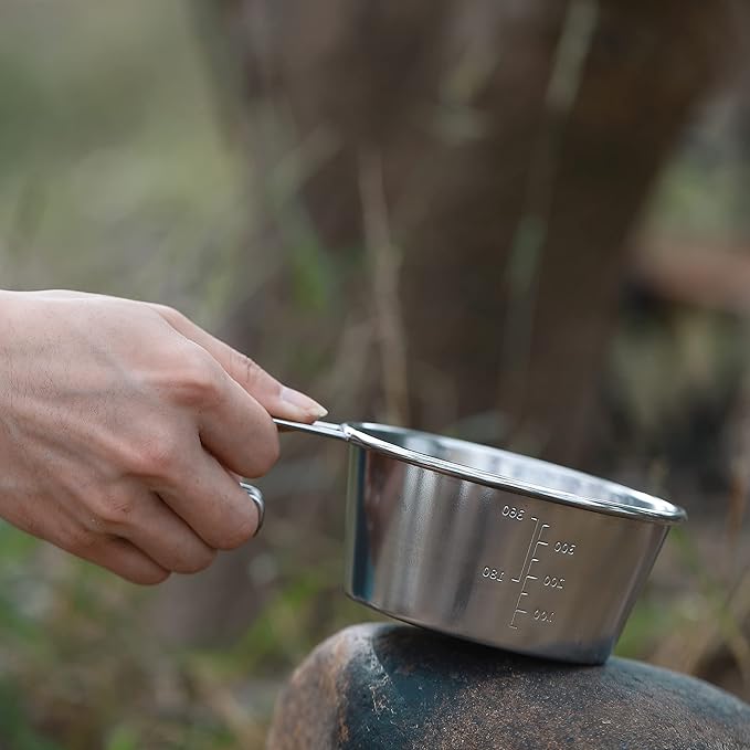 [Cookware] Campingmoon S360; 2pcs Set Stainless Steel Deep Type Camping Sierra Cup 450ml