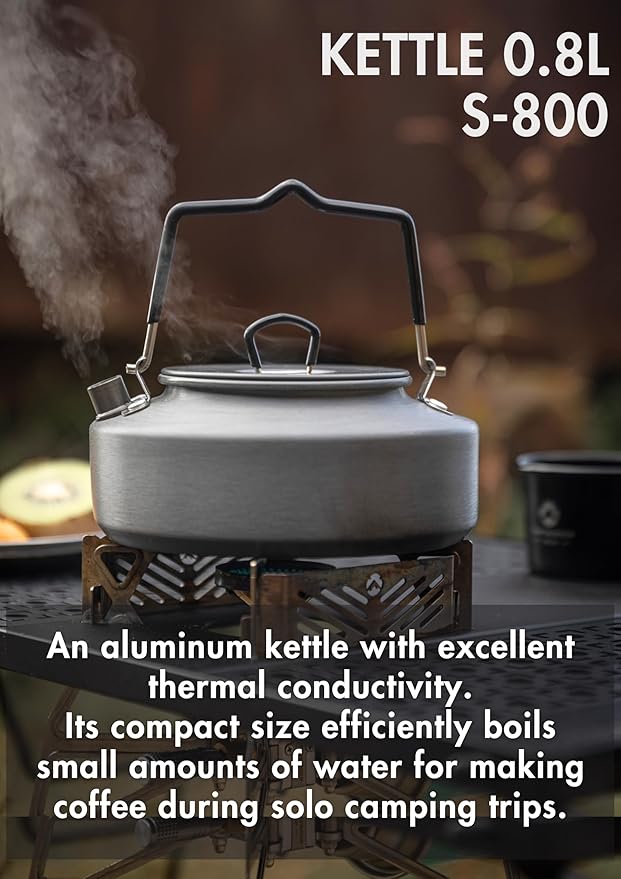 [Cookware] Campingmoon S800; Premium Anodized Femina Kettle, 0.8L, Compact 1-Person