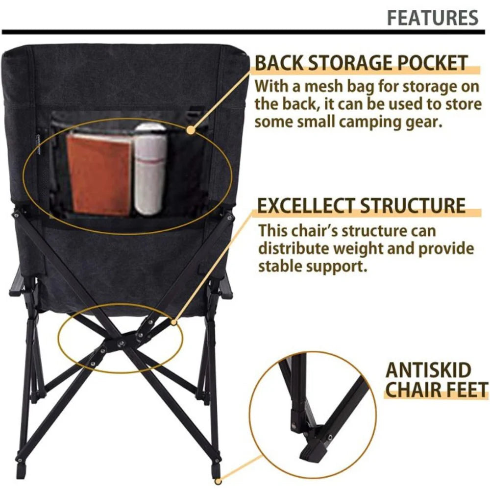 [Camping Chair] Campingmoon F-1003C-Black/Grey/Blue/Khaki/Brown; Foldable Chair Cotton Canvas Campfire Bonfire Open Fire Pits Camping Chair Low Style Chair
