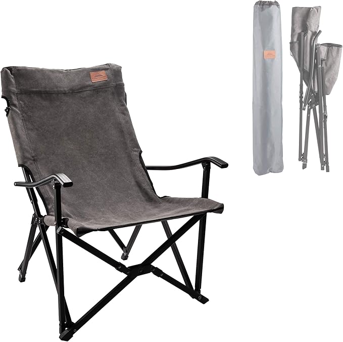 [Camping Chair] Campingmoon F-1003C-Black/Grey/Blue/Khaki/Brown; Foldable Chair Cotton Canvas Campfire Bonfire Open Fire Pits Camping Chair Low Style Chair