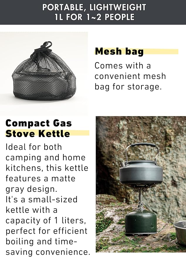 [Cookware] Campingmoon S1500; 1.5L Portable Ultra-Light Camping Kettle, Coffee & Tea Pot