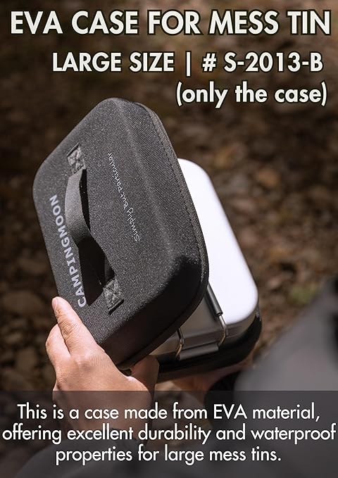 [Tableware Accessory] Campingmoon S-2013-B; EVA Case for Regular Medium Mess Tin 8.9 x 6.1 x 3.3 inches Black Gear