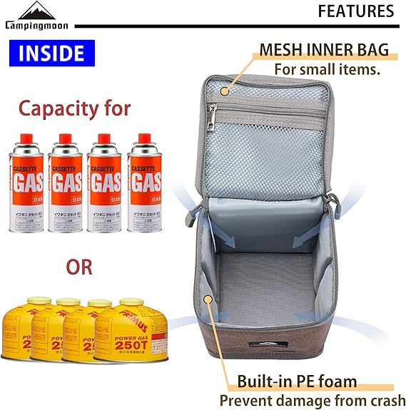 [Accessory] Campingmoon T-8-BC; Foldable Storage Bag Camping Gas Tanks Lamp Steamer BBQ Tools Storage Bag