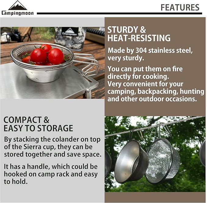 [Cookware] Campingmoon S-213-2P; Stainless Steel Shell Stacking Monkey Set, 2-Pack