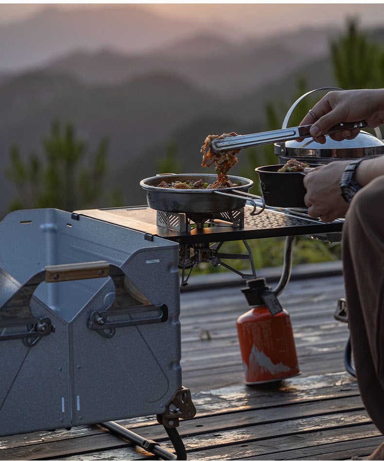 [Tableware] Campingmoon GT-3; Butterfly Stove Table IGT Compatible Outdoor Camping Butane Gas Canister Cooking Burner Ultralight Portable Folding Table Bracket Mount for XD-3F Half Unit