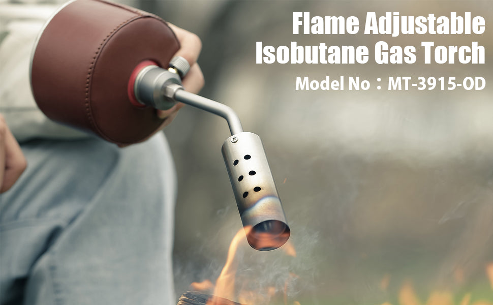 [Camping Torch] Campingmoon MT-3915-OD; Cooking Torch with Flame Control for BBQ & Campfire, (Isobutane)