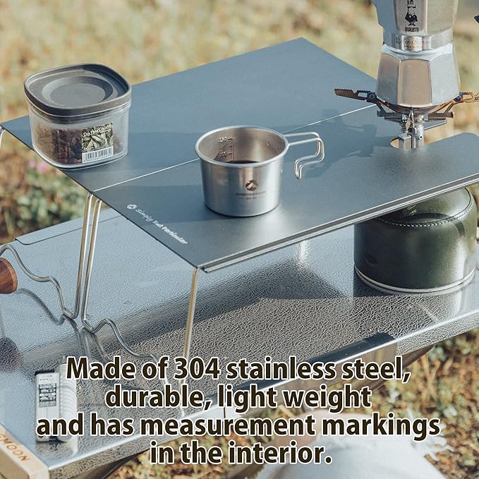 [Cookware] Campingmoon S-180-2P; 304 Stainless Steel Small Coffee Mug, 160ml, 2Pcs,