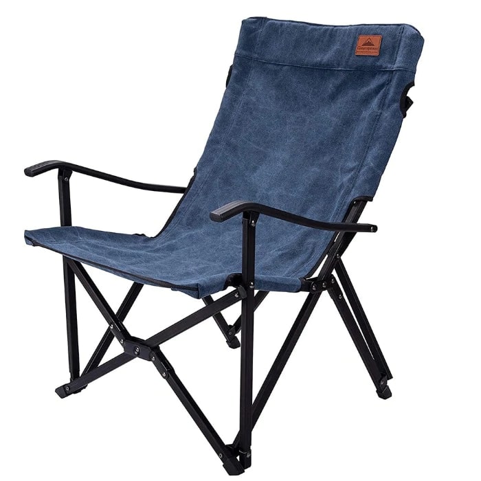 [Camping Chair] Campingmoon F-1003C-Black/Grey/Blue/Khaki/Brown; Foldable Chair Cotton Canvas Campfire Bonfire Open Fire Pits Camping Chair Low Style Chair