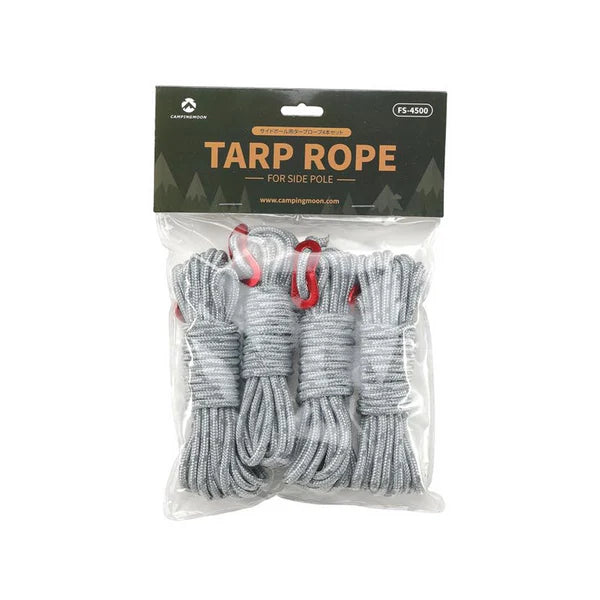 [Tent Tools] Campingmoon FS-4500; Reinforced Wear Resistant Polyester 4mm Wind Rope 4.5m/177.2"x4pcs