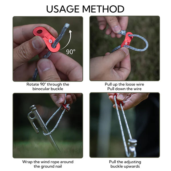 [Tent Tools] Campingmoon FS-5000; Reinforced Wear Resistant Polyester 4mm Wind Rope 10m/393.2"x2pcs