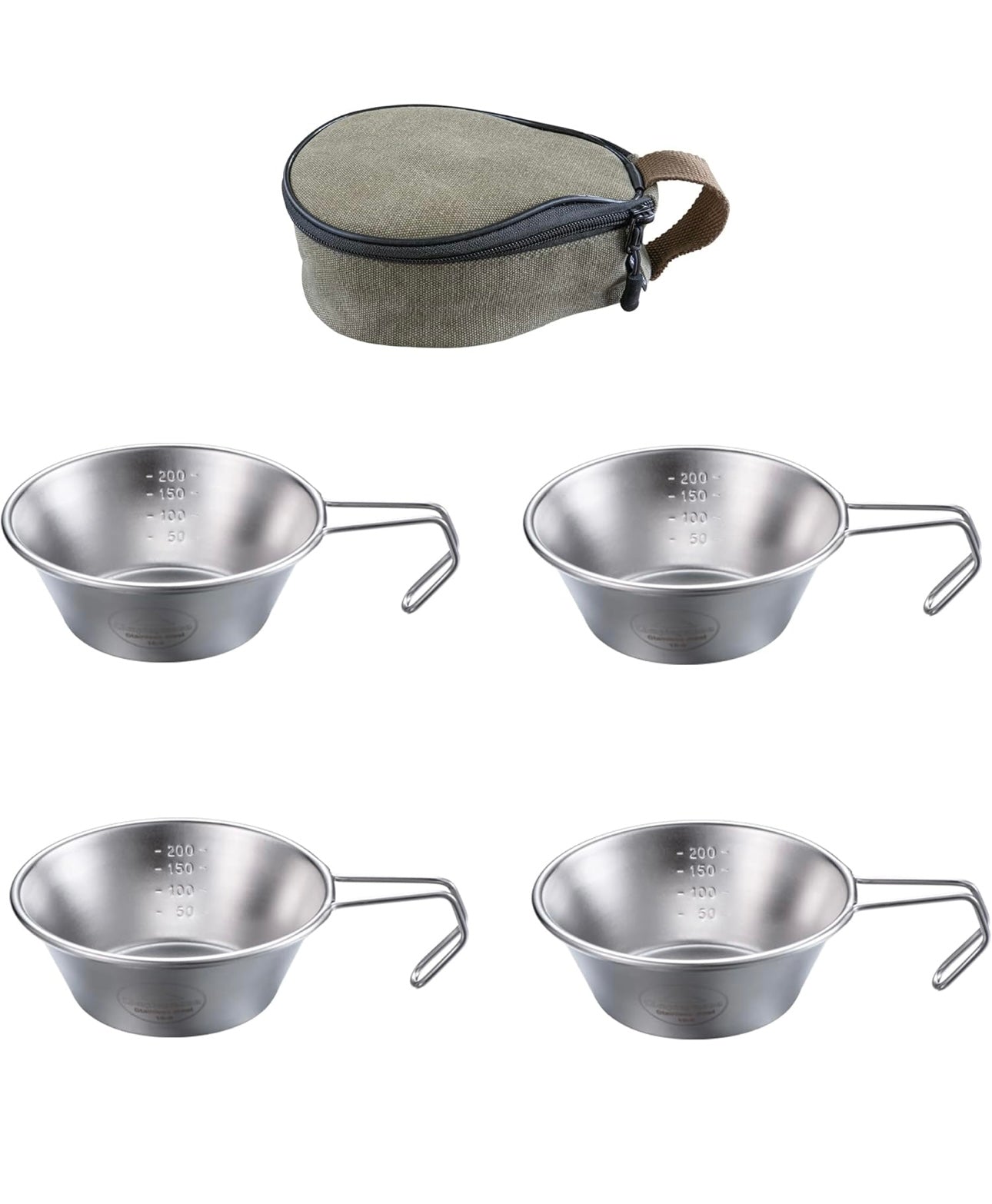 [Cookware] Campingmoon S-220-2P; 2-Piece Stainless Steel Sierra Cup, 310ml
