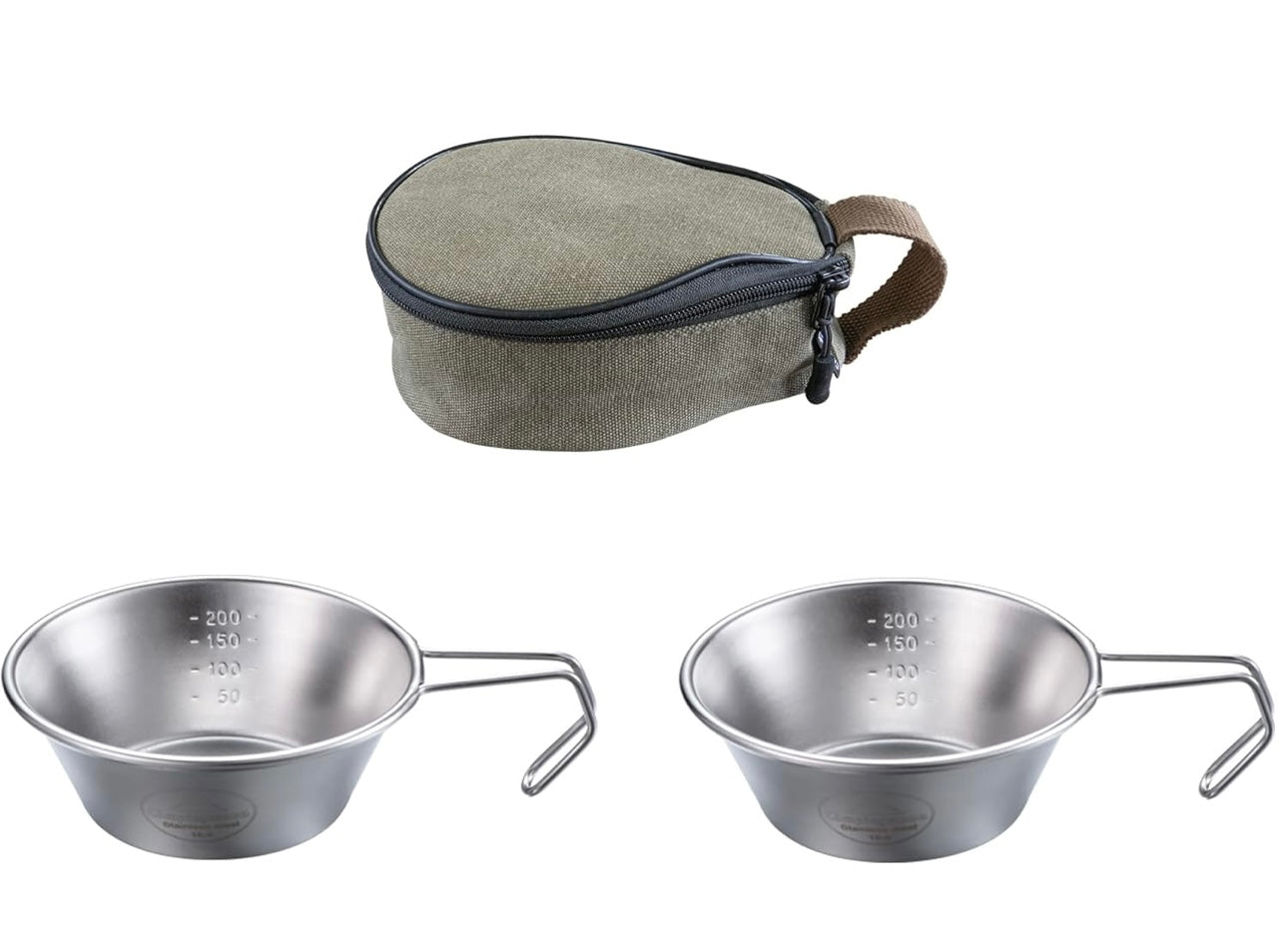 [Cookware] Campingmoon S-220-2P; 2-Piece Stainless Steel Sierra Cup, 310ml