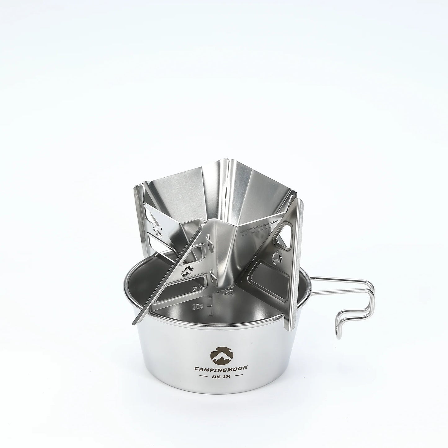 [Coffee Tools] Campingmoon COF-01; Collapsible Stainless Steel Camping Coffee Maker, Pour Over for Camping