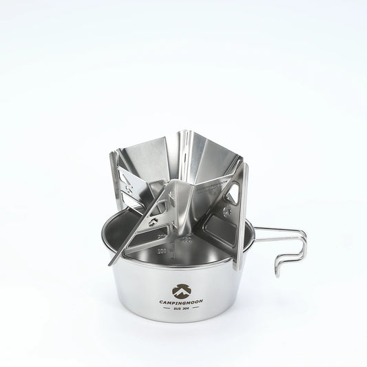 [Coffee Tools] Camping Moon COF-01; Collapsible Stainless Steel Camping Coffee Maker, Pour Over for Camping