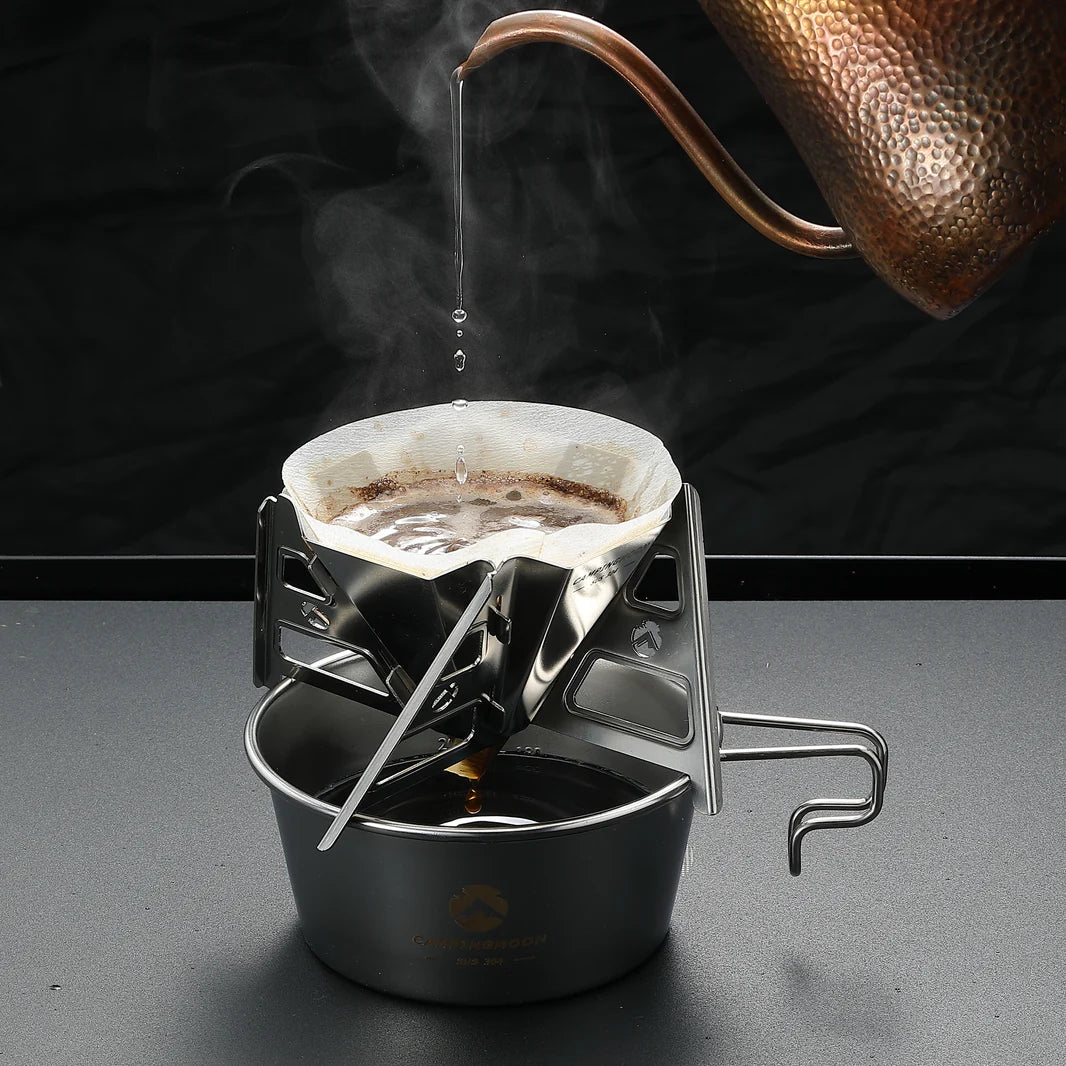 [Coffee Tools] Campingmoon COF-01; Collapsible Stainless Steel Camping Coffee Maker, Pour Over for Camping