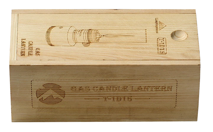 [Heater & Lantern] Campingmoon T-1D15; Camping Gas Lantern, Wooden Case Gas Candle with Empty Tank