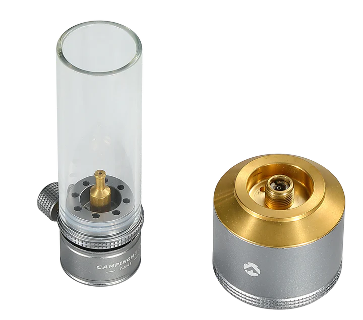 [Heater & Lantern] Campingmoon T-1D15; Camping Gas Lantern, Wooden Case Gas Candle with Empty Tank