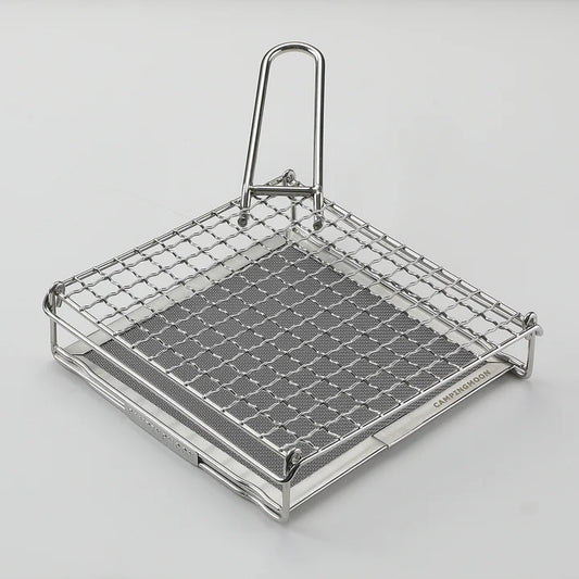 [Cookware] Campingmoon US-1312; Stainless Steel Camping Toaster, Gas Stove Bread Toaster with Mesh Fork