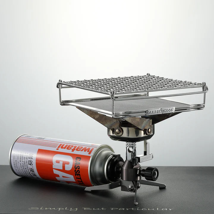 [Cookware] Campingmoon US-1615; Stainless Steel Camping Toaster, Gas Stove Bread Toaster with Mesh Fork