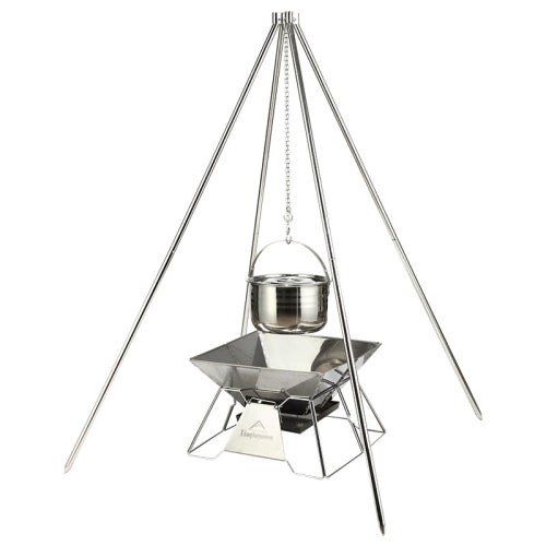 [Cookware Accessory] Campingmoon MT-130; Portable Camping Campfire Quadpod BBQ Hanging