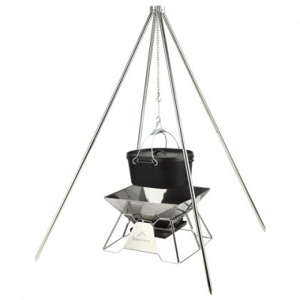 [Cookware Accessory] Campingmoon MT-130; Portable Camping Campfire Quadpod BBQ Hanging