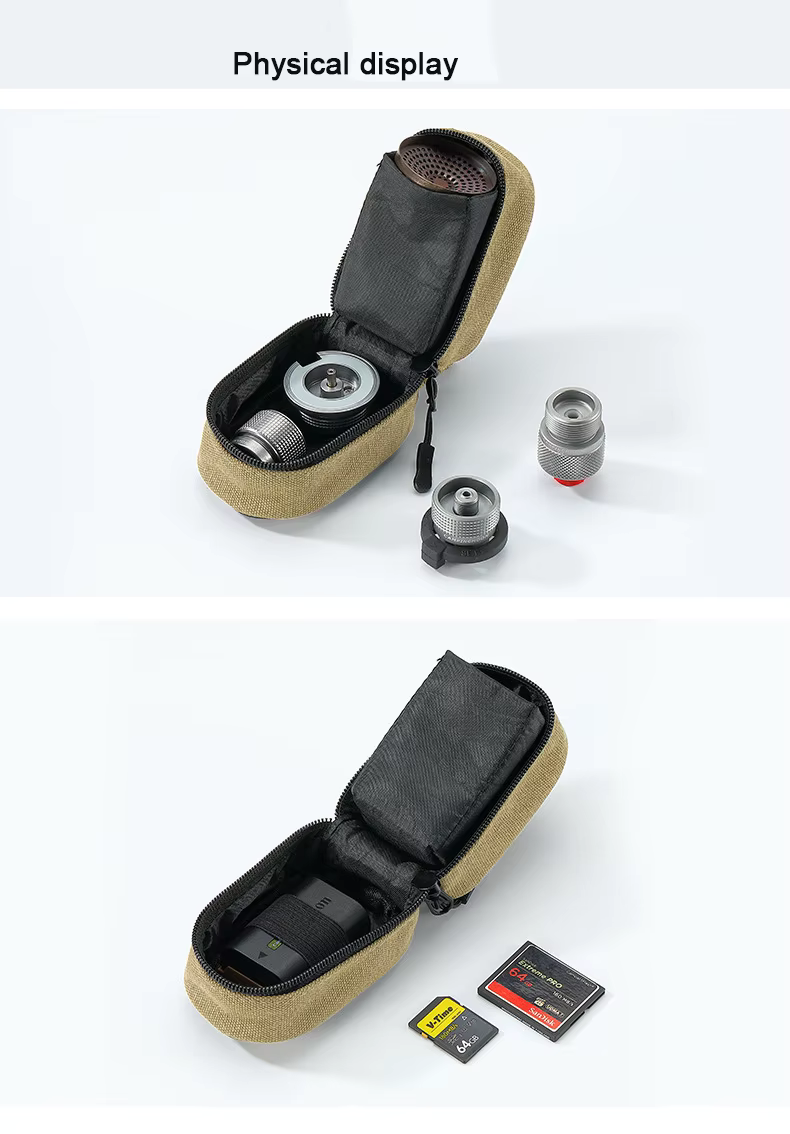 [Stove Accessory] Campingmoon XD-2F-B; Outdoor Multifunctional Mini Storage Bag Small Item Stove Storage Bags Detachable Liner Canvas Bags