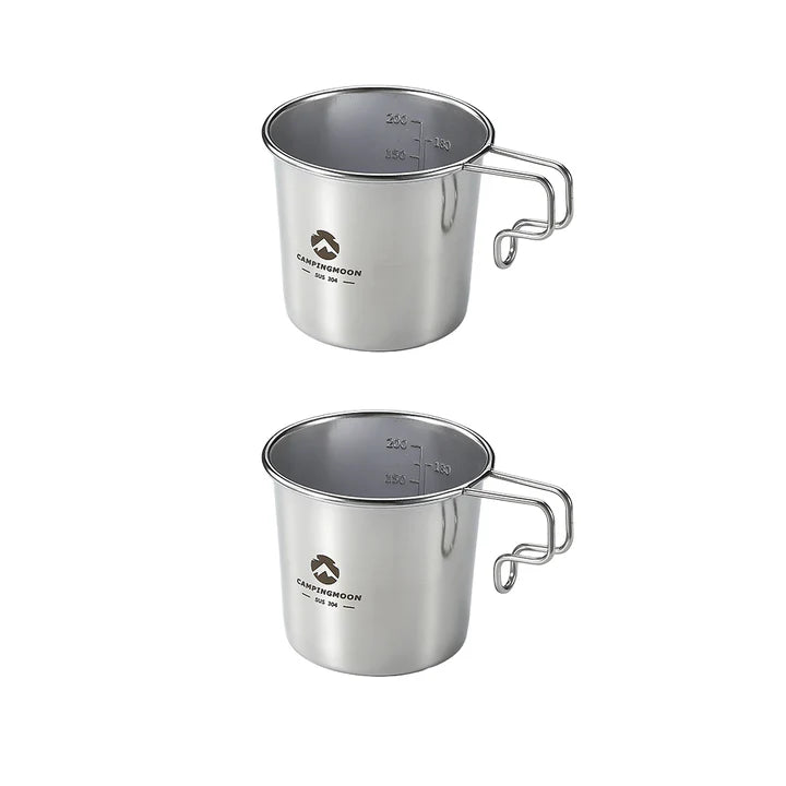 [Cookware] Campingmoon S-190-2p; 304 Stainless Steel Small Beer Mug, 7oz (210ml), 2Pcs