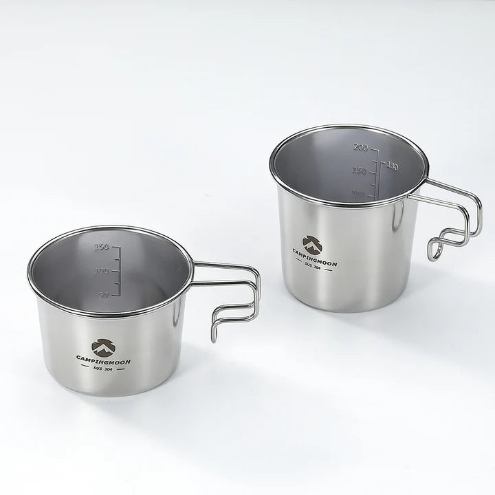 [Cookware] Campingmoon S-190-2p; 304 Stainless Steel Small Beer Mug, 7oz (210ml), 2Pcs