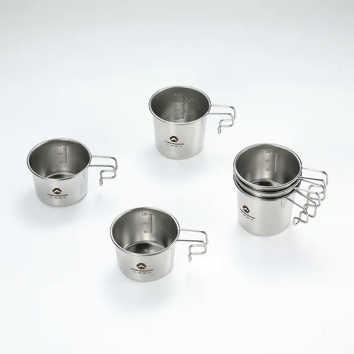 [Cookware] Campingmoon S-190-2p; 304 Stainless Steel Small Beer Mug, 7oz (210ml), 2Pcs