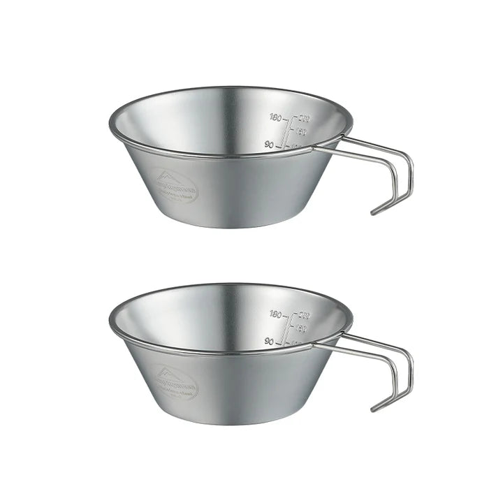 [Cookware] Campingmoon S-220-2P; 2-Piece Stainless Steel Sierra Cup, 310ml
