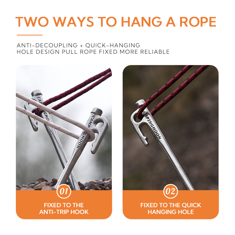 [Tent Tools] Campingmoon R-Various sizes; High Strength 420 Stainless Steel Ground Nails Ceiling Tent Fixed Camp Tent Nails/Pegs