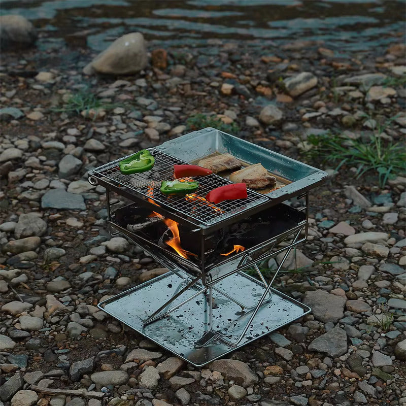 [Grill Accessory] Campingmoon W2; Stainless Steel Barbecue Wire Mesh Barbecue Grill Plate Barbecue Grate Mesh