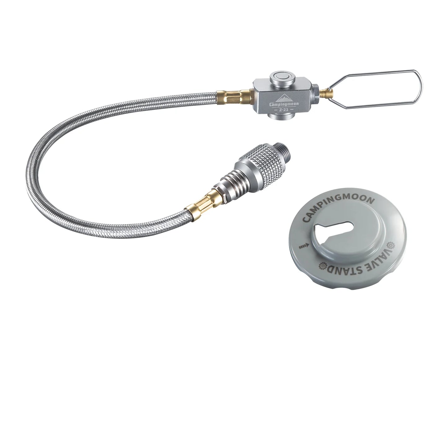 [Accessory] Campingmoon Z21-25; 9.8-inch Multi-function Gas Hose for EN417 Lindal Valve Screw-on Type Canister and Device