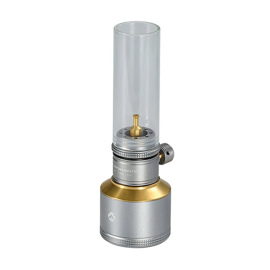 [Heater & Lantern] Campingmoon T-1D15; Camping Gas Lantern, Wooden Case Gas Candle with Empty Tank