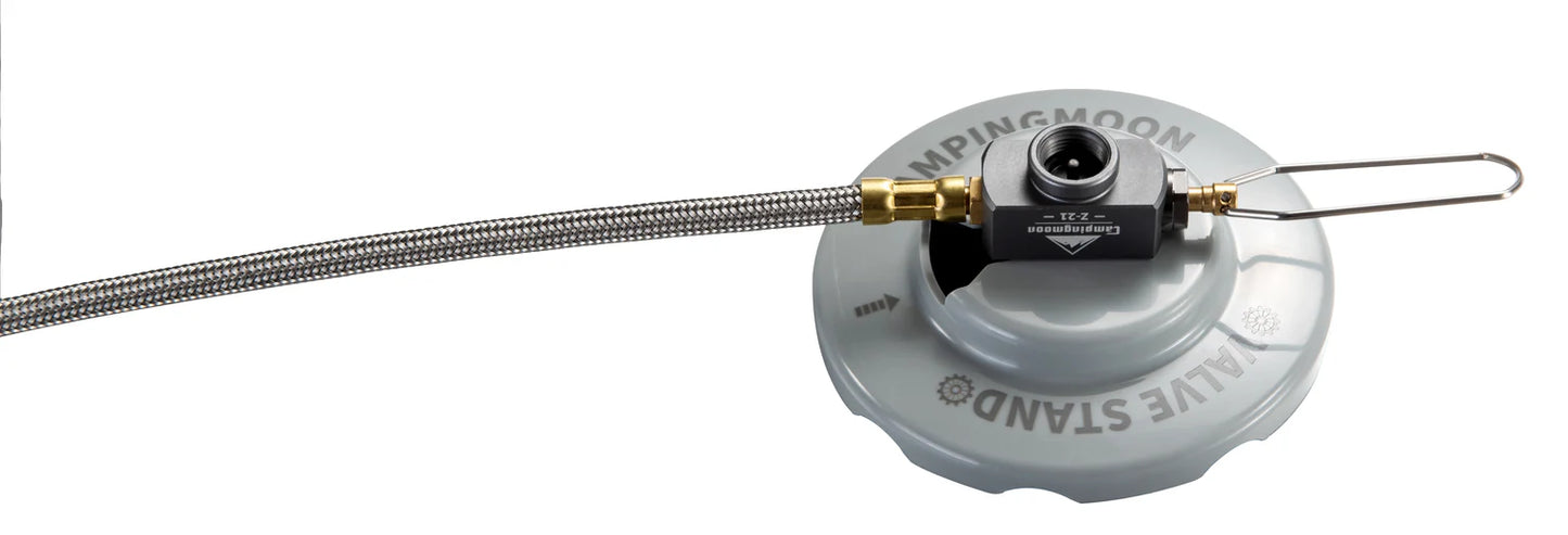 [Accessory] Campingmoon Z21-25; 9.8-inch Multi-function Gas Hose for EN417 Lindal Valve Screw-on Type Canister and Device