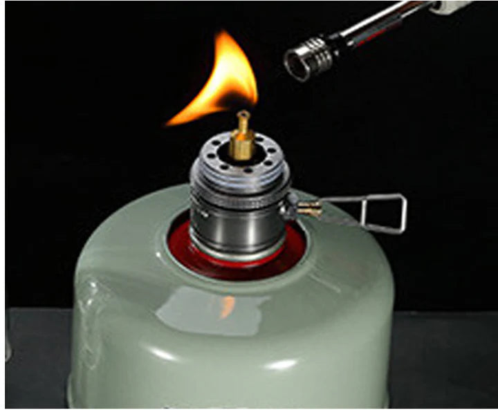[Heater & Lantern] Campingmoon T-1D15; Camping Gas Lantern, Wooden Case Gas Candle with Empty Tank