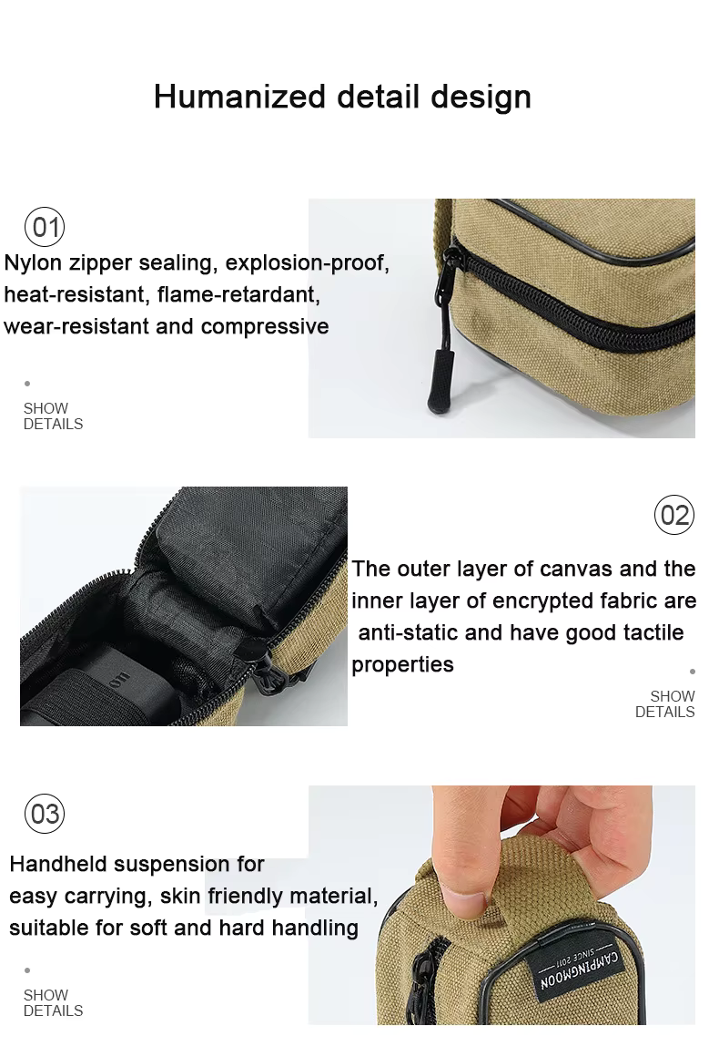 [Stove Accessory] Campingmoon XD-2F-B; Outdoor Multifunctional Mini Storage Bag Small Item Stove Storage Bags Detachable Liner Canvas Bags