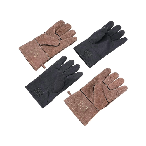 [Accessory] Campingmoon Q28; Flame Retardant Heat Insulation Leather High Temperature Outdoor Camping Picnic BBQ Gloves