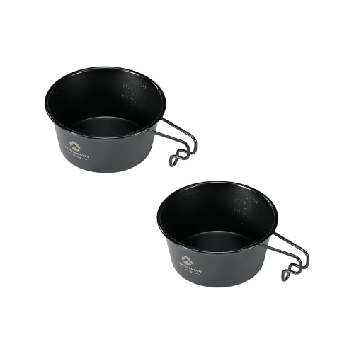 [Cookware] Campingmoon BKS-360; 2pcs Set Stainless Steel Deep Type Camping Sierra Cup 15oz, 450ml Black