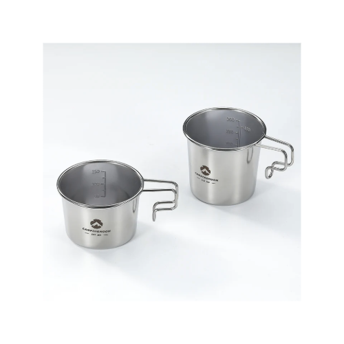 [Cookware] Campingmoon S-180-2P; 304 Stainless Steel Small Coffee Mug, 160ml, 2Pcs,