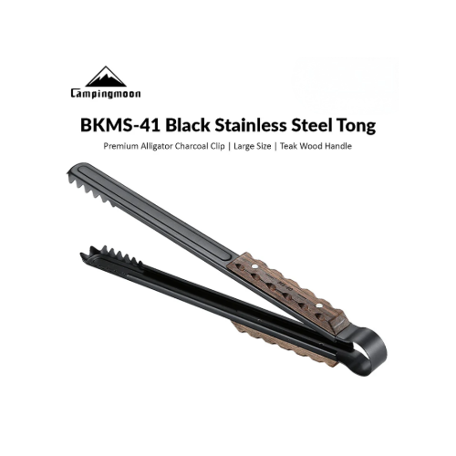 [Accessory] Campingmoon BKMS-41; 16-inch Length Fireplace Firewood Tongs with Scissor Shape Serrated Log Claw Tongs for Bonfire Campfire Fire Pit with Wood Hand